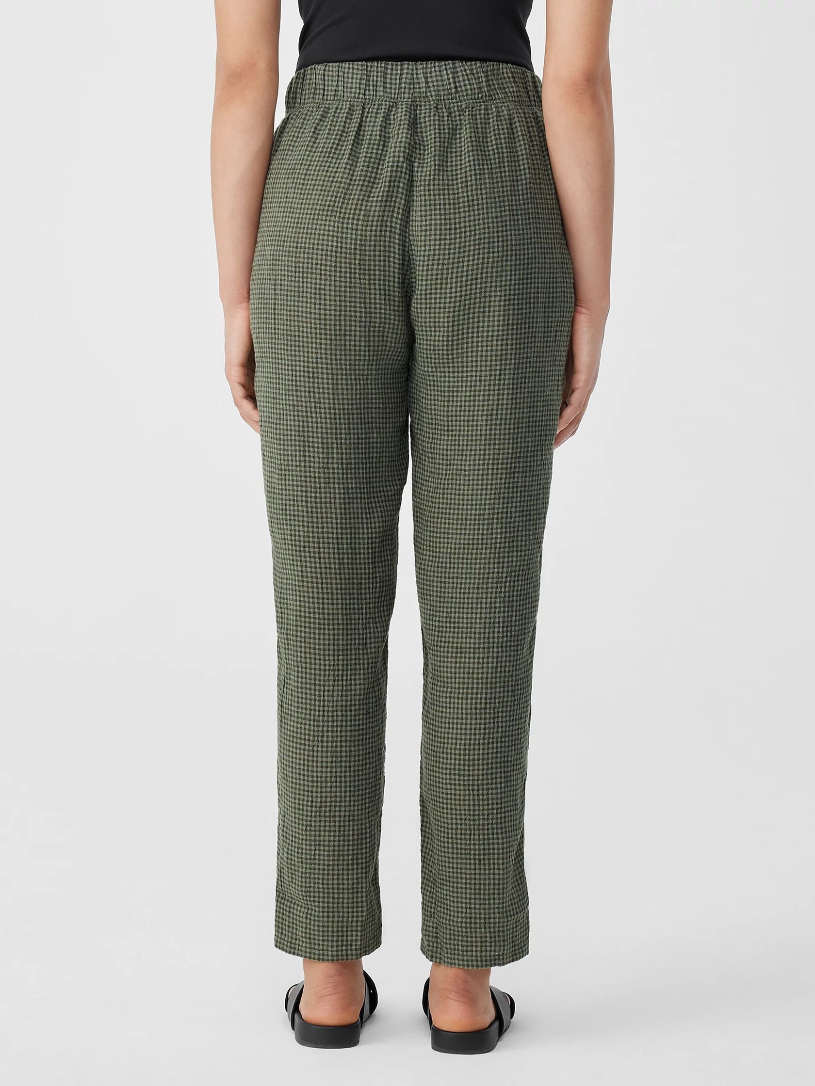 Puckered Organic Linen Tapered Pant