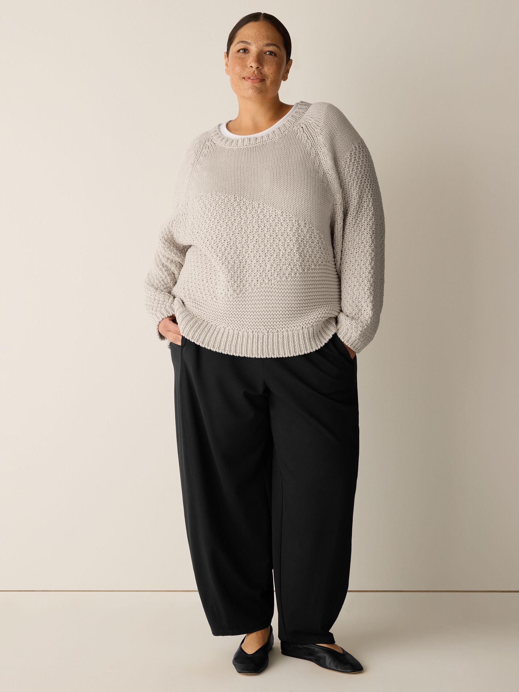 Peruvian Organic Cotton Cord Crew Neck Top