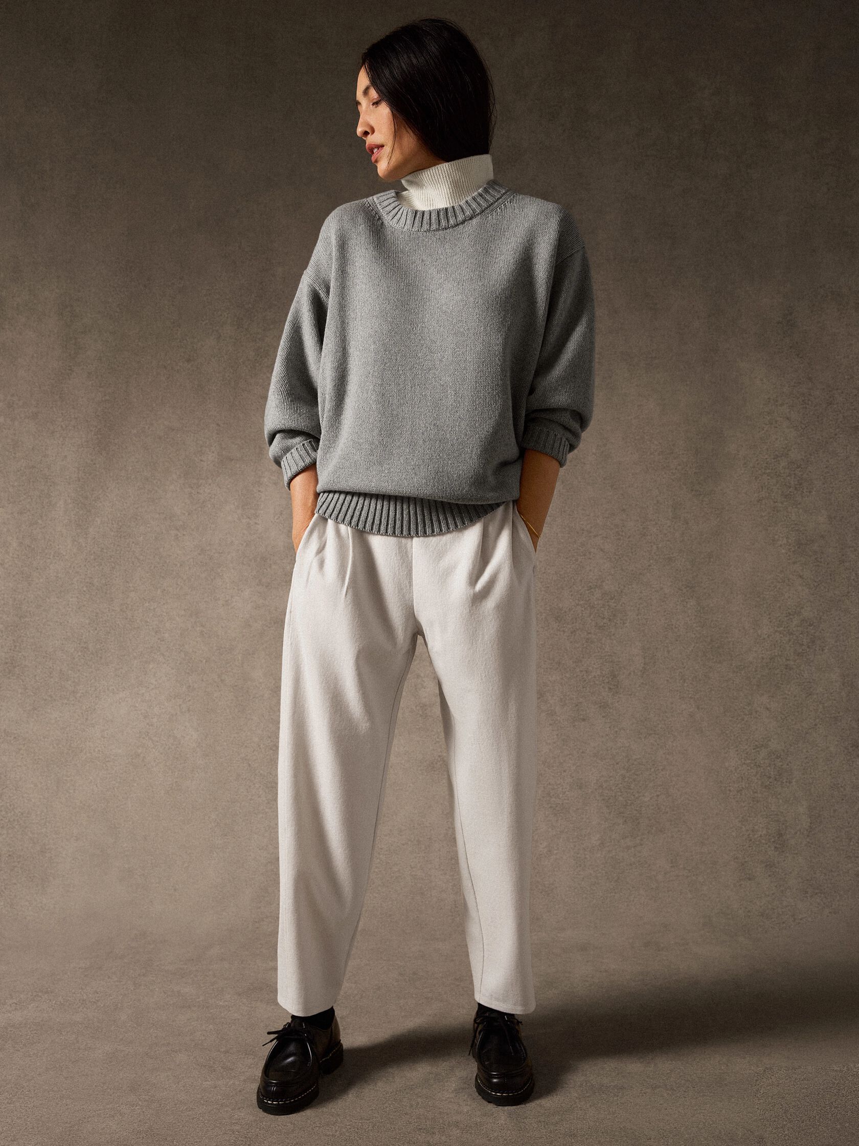 Felted Wool Jersey Lantern Pant in Regenerative Wool