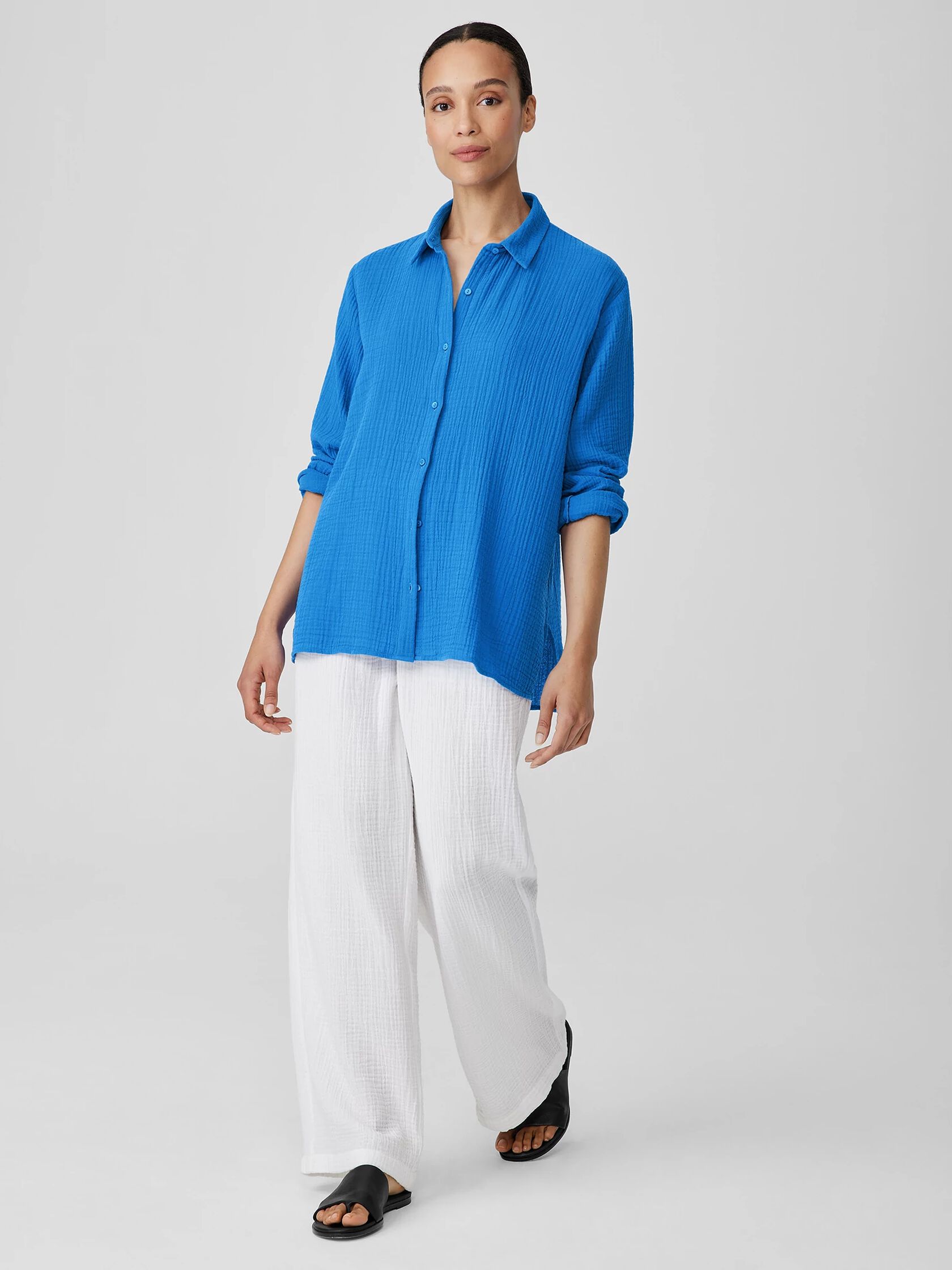 Organic Cotton Lofty Gauze Classic Collar Shirt