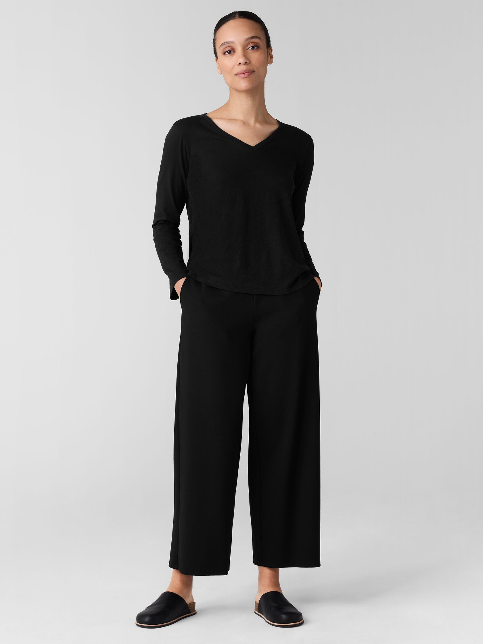 Washable Flex Ponte Wide-Leg Pant