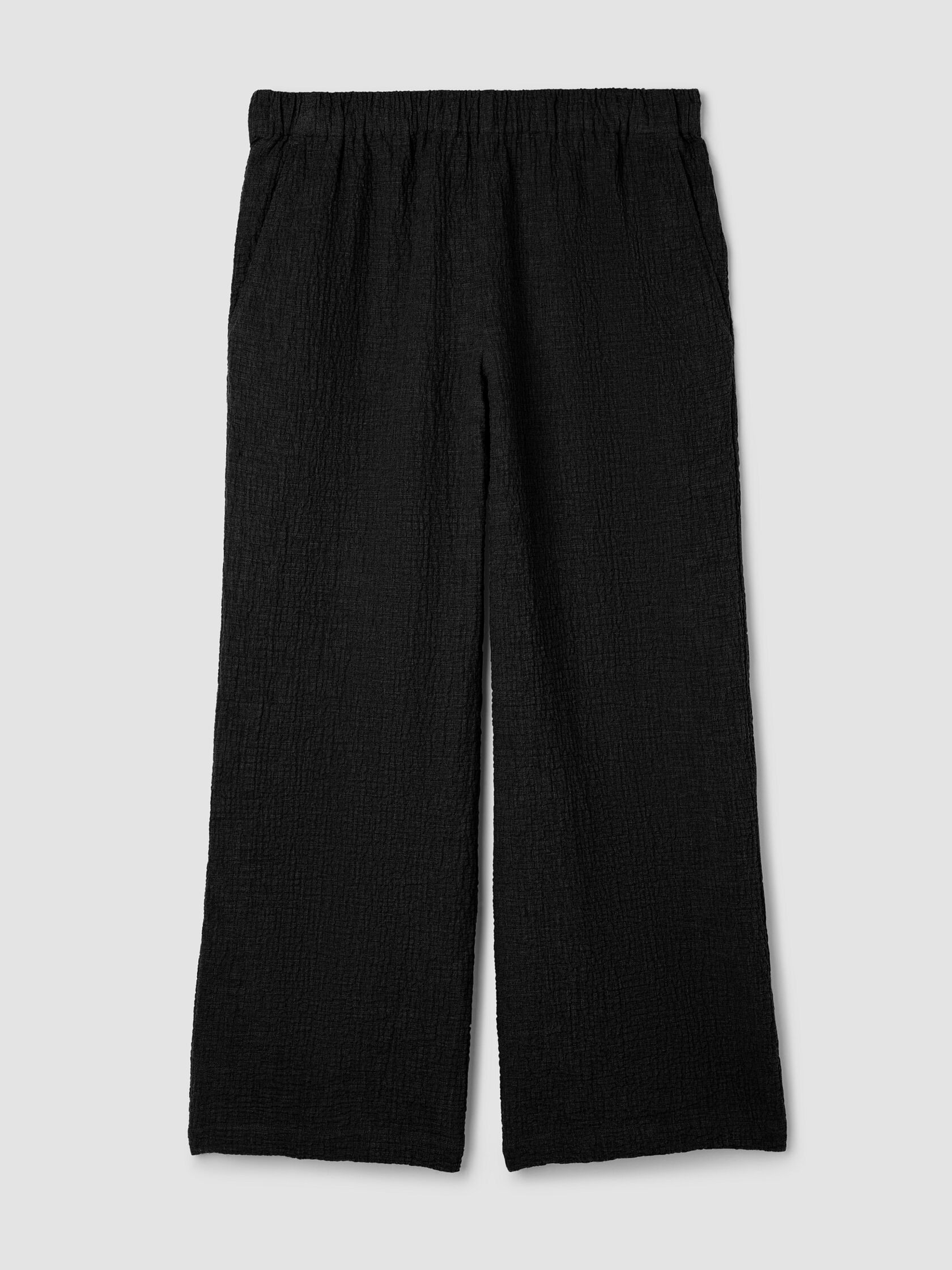 Organic Cotton Doubleweave Wide-Leg Pant