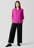 Silk Georgette Crepe Classic Collar Shirt