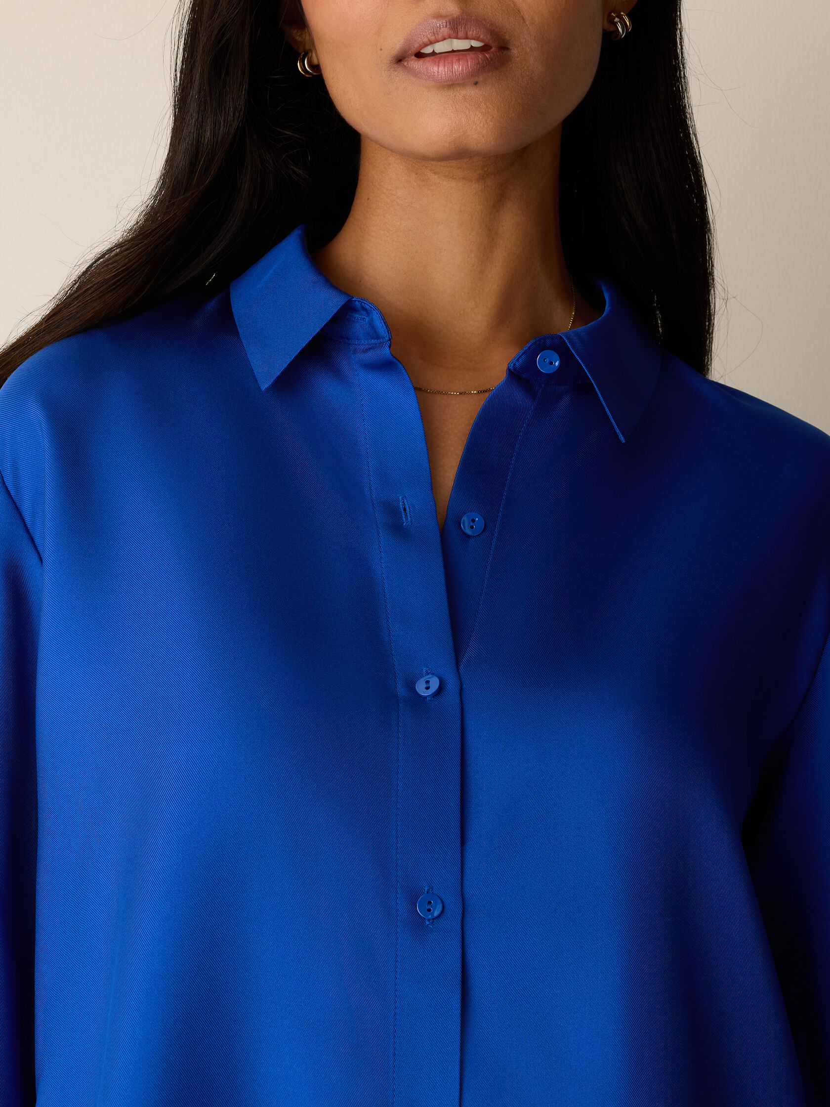 Silk Twill Classic Collar Shirt