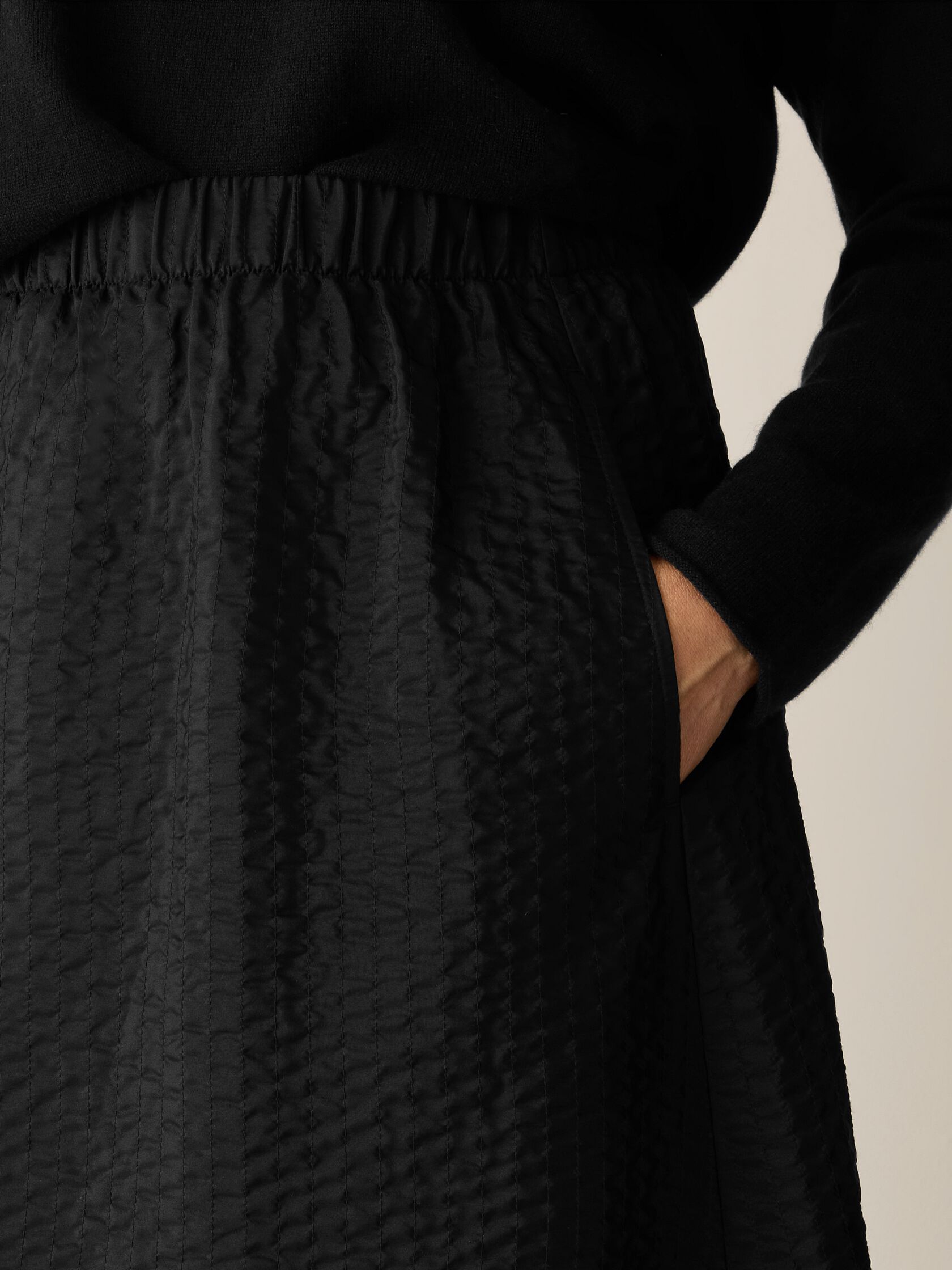 Quilted Silk A-Line Skirt