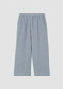 Striped Organic Linen Crinkle Wide-Leg Pant