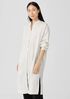Washed Silk Tussah Mandarin Collar Shirtdress