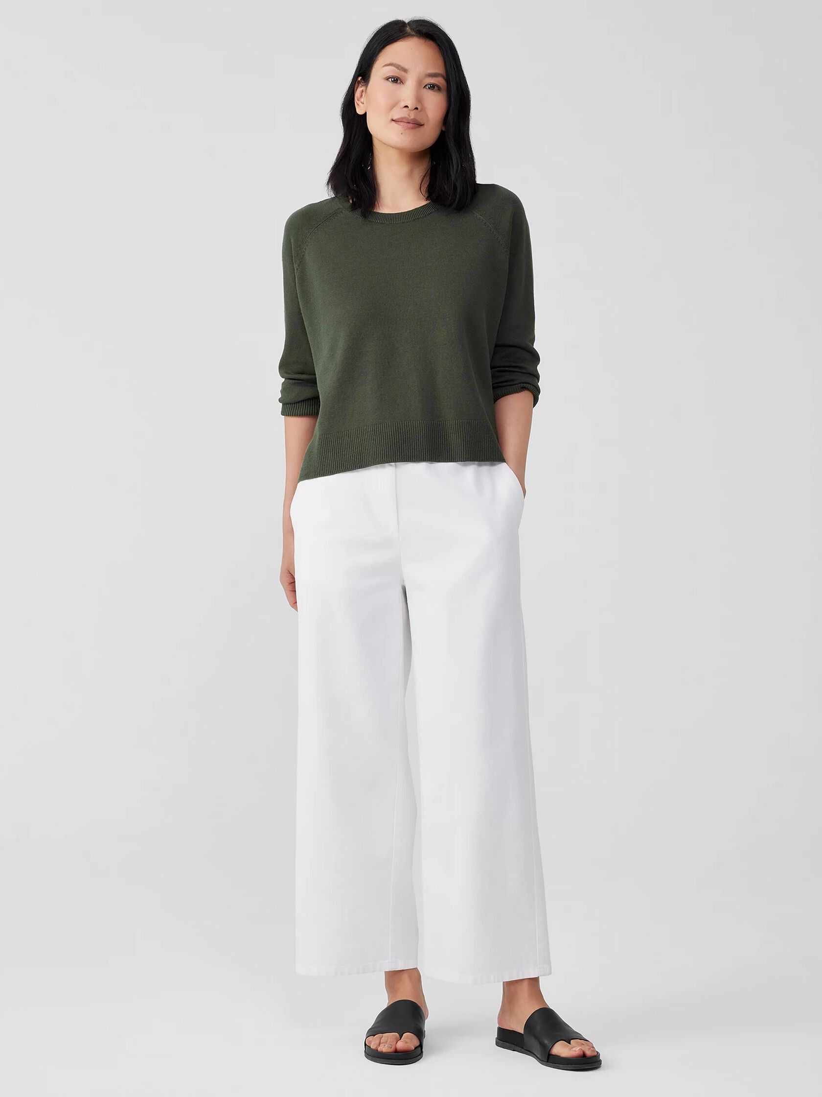 Organic Linen Cotton Raglan-Sleeve Top