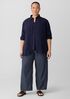 Puckered Organic Linen Stripe Classic Collar Shirt