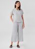 Crinkled Organic Linen Stripe Short-Sleeve Shirt