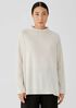 Recycled Cashmere Wool Mock Neck Box-Top