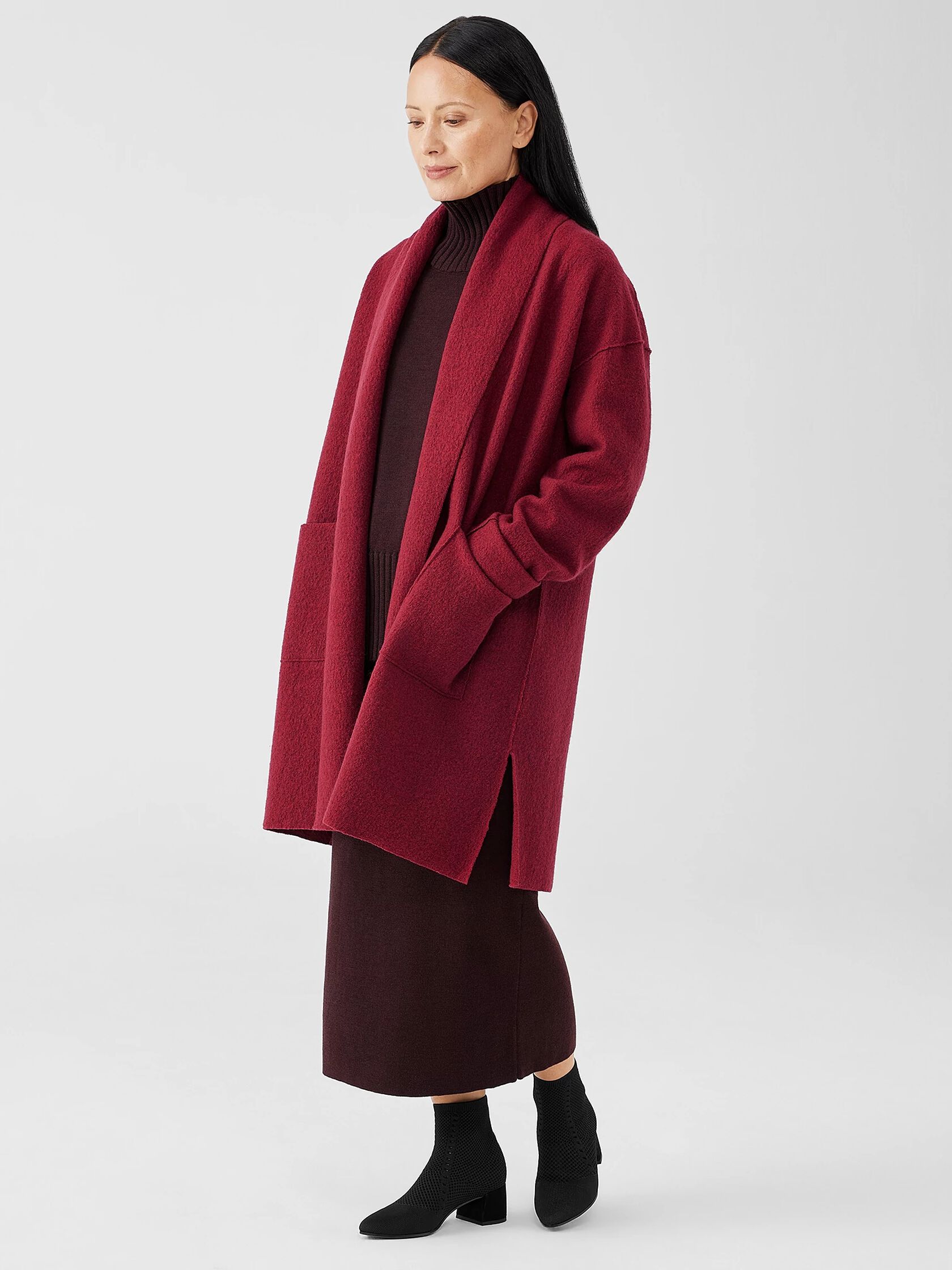 Lightweight Boiled Wool Coat