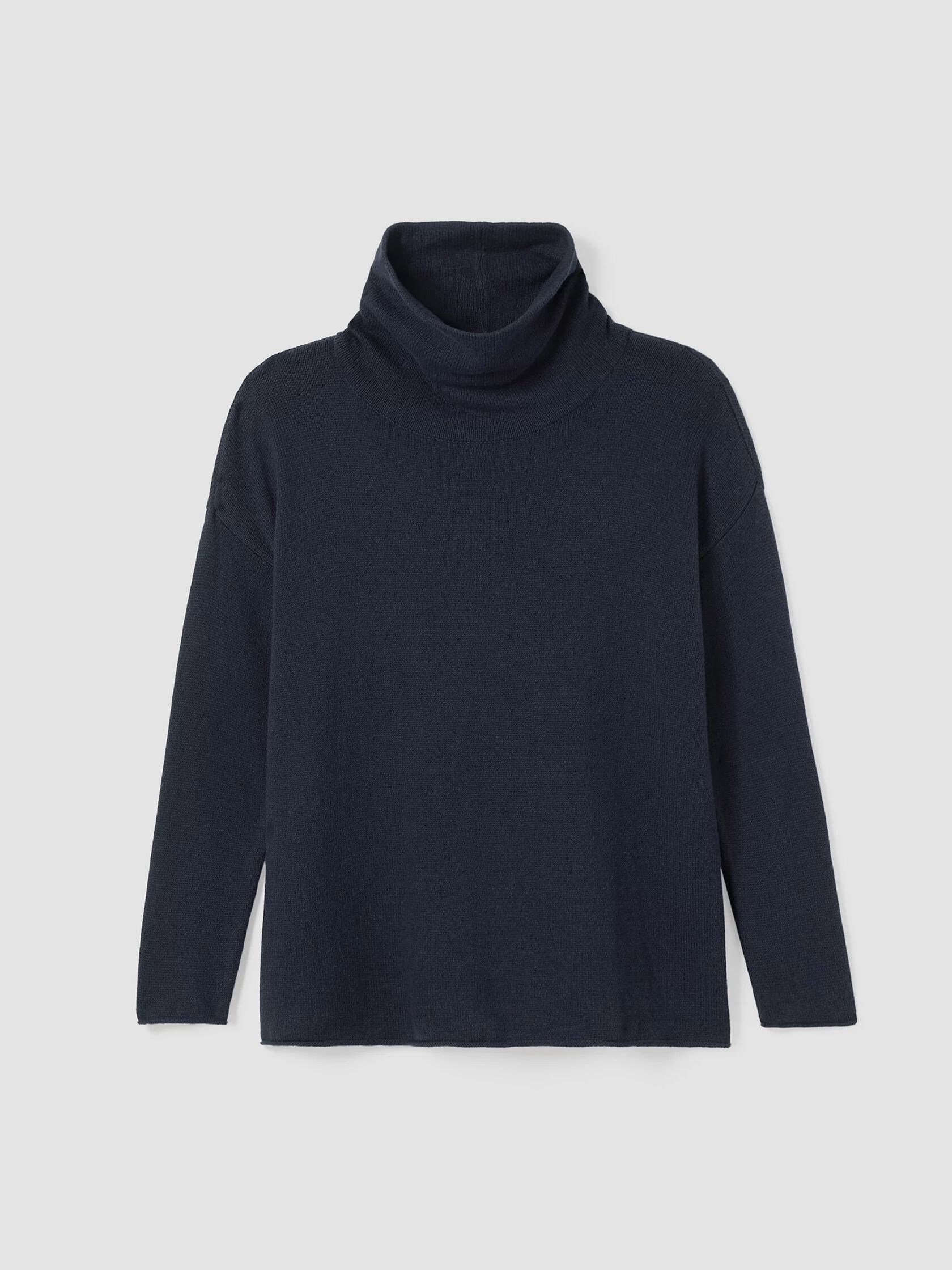 Cotton and Recycled Cashmere Turtleneck Long Top