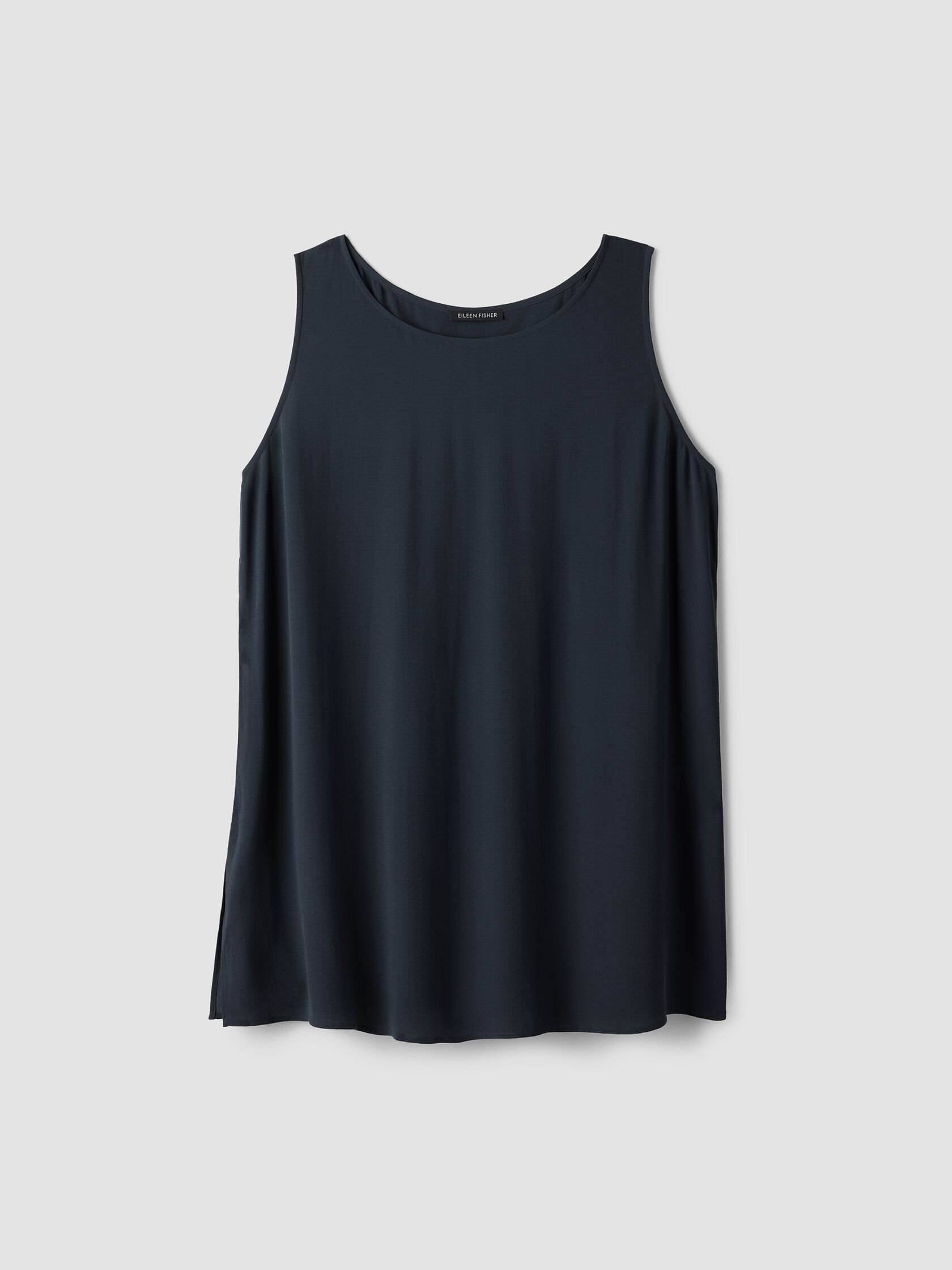 Silk Georgette Crepe Ballet Neck Long Tank