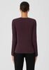 Stretch Silk Jersey Crew Neck Top