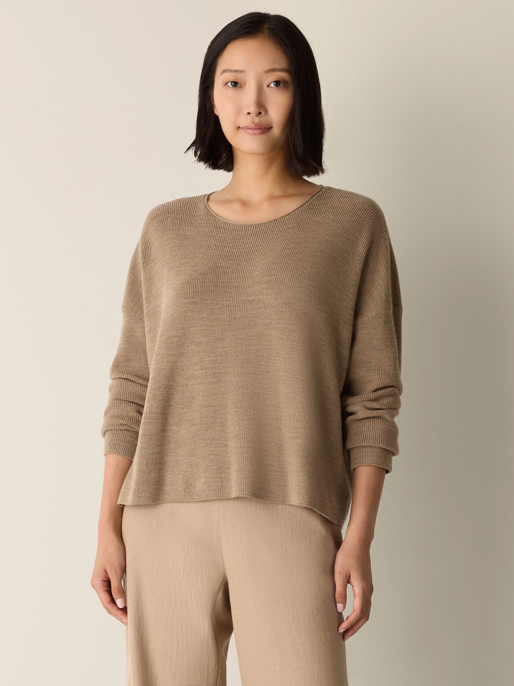 Merino Crew Neck Top in Regenerative Wool
