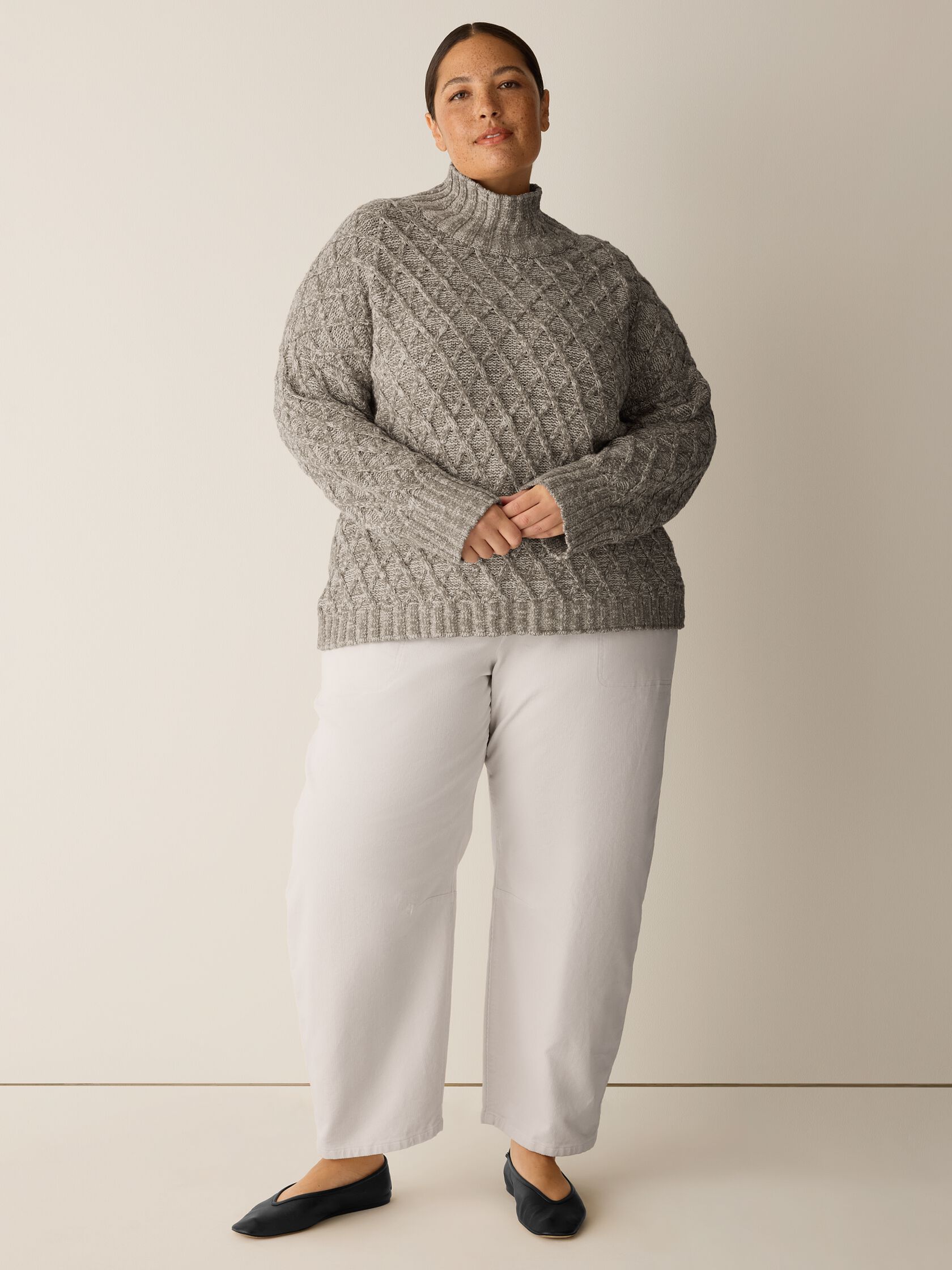 Peruvian Cotton Boucle Fluff Turtleneck