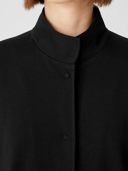 Cotton Ponte Stand Collar Jacket