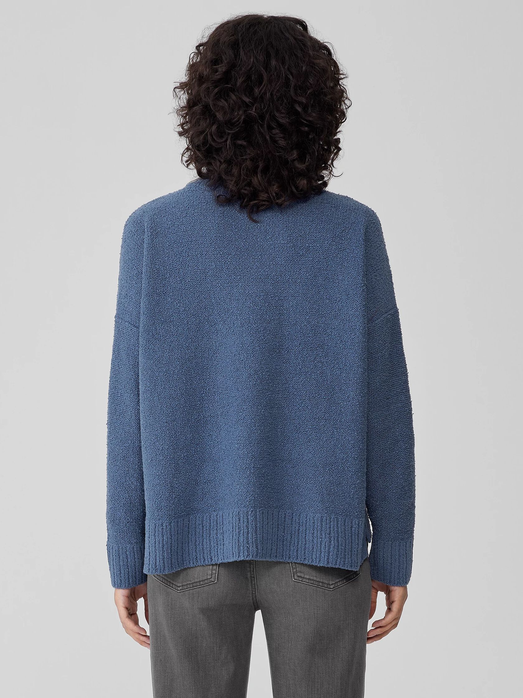 Peruvian Organic Cotton Boucle Turtleneck Box-Top