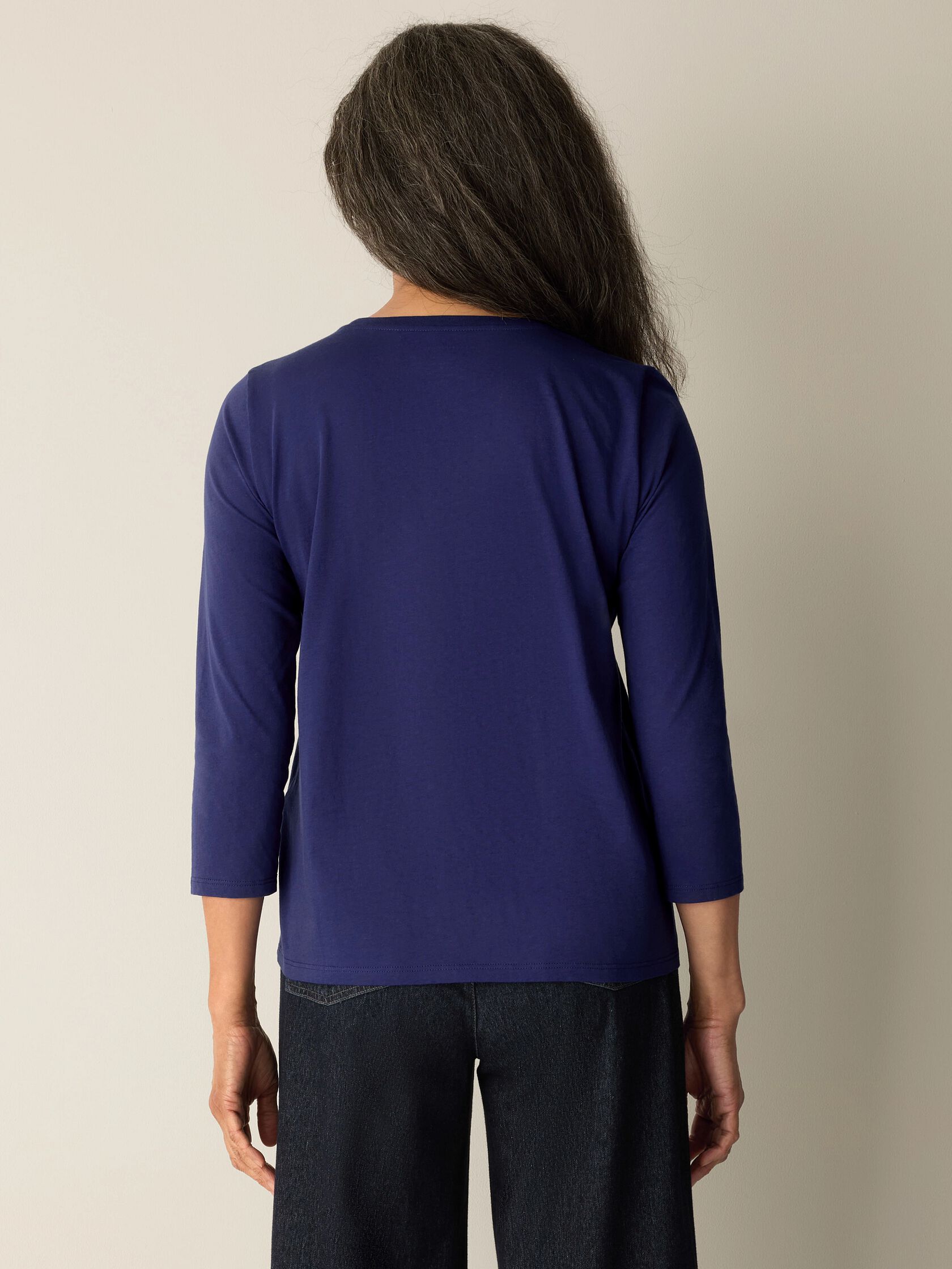 Organic Pima Cotton Jersey 3/4-Sleeve Tee