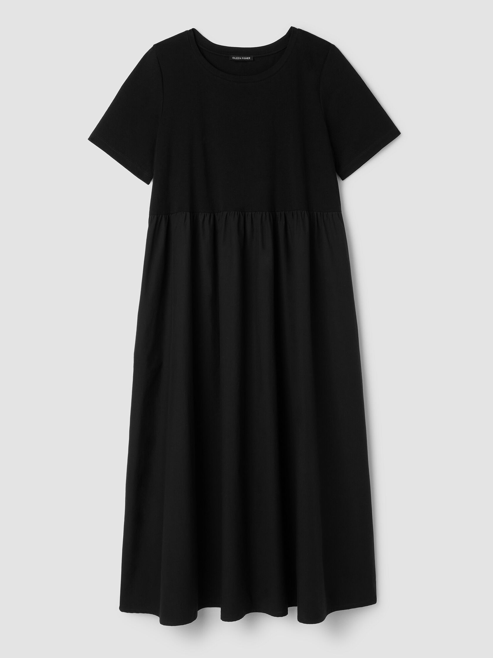 Organic Cotton Poplin Round Neck Dress