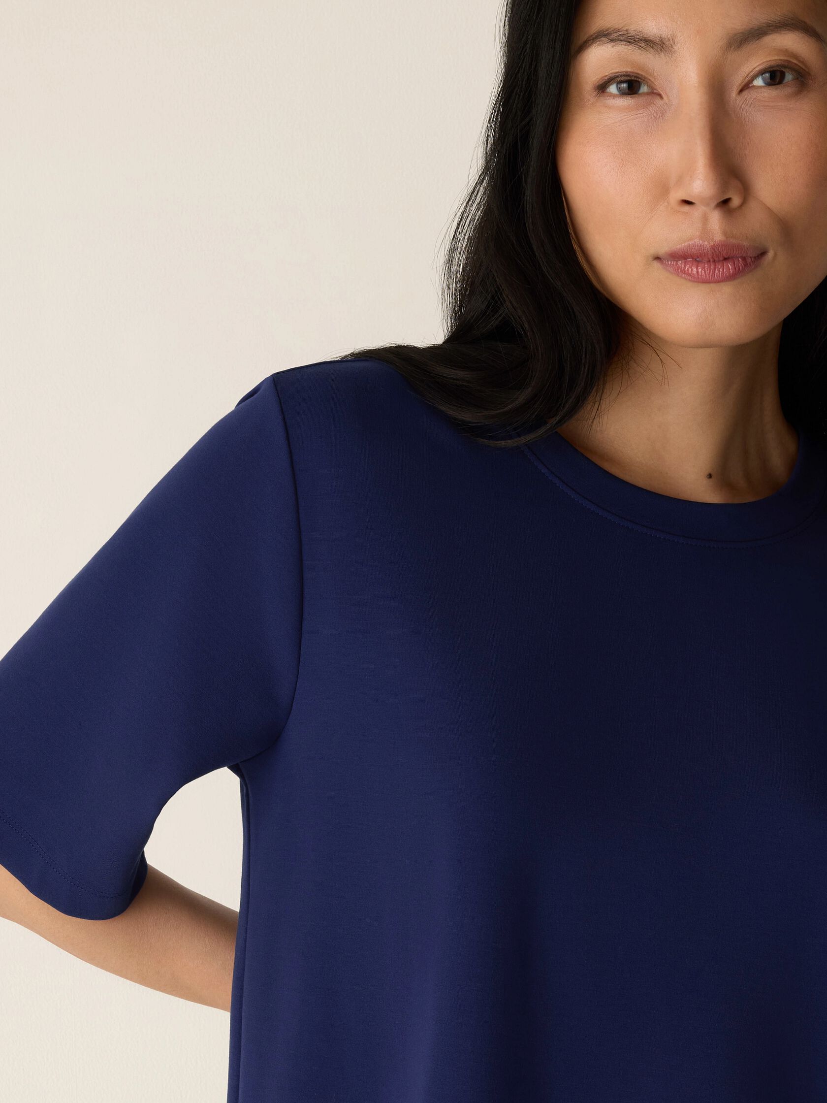 Extra-Fine Ponte Crew Neck Tee