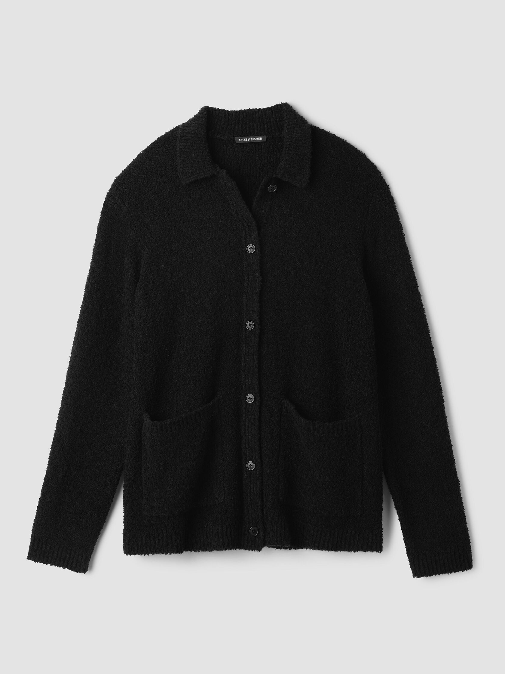 Organic Cotton Fluff Classic Collar Cardigan