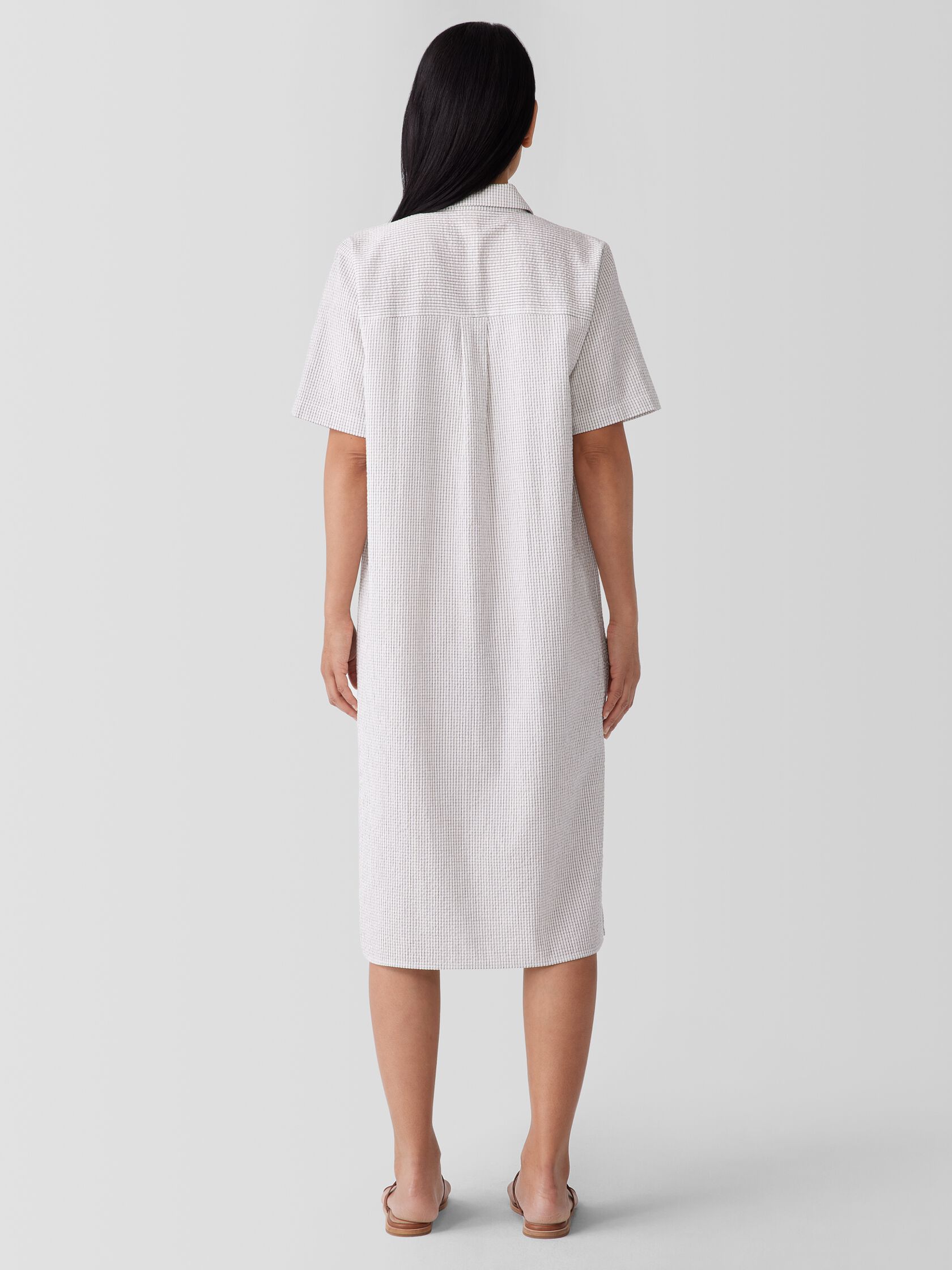 Organic Cotton Ripple Checkered Shirtdress