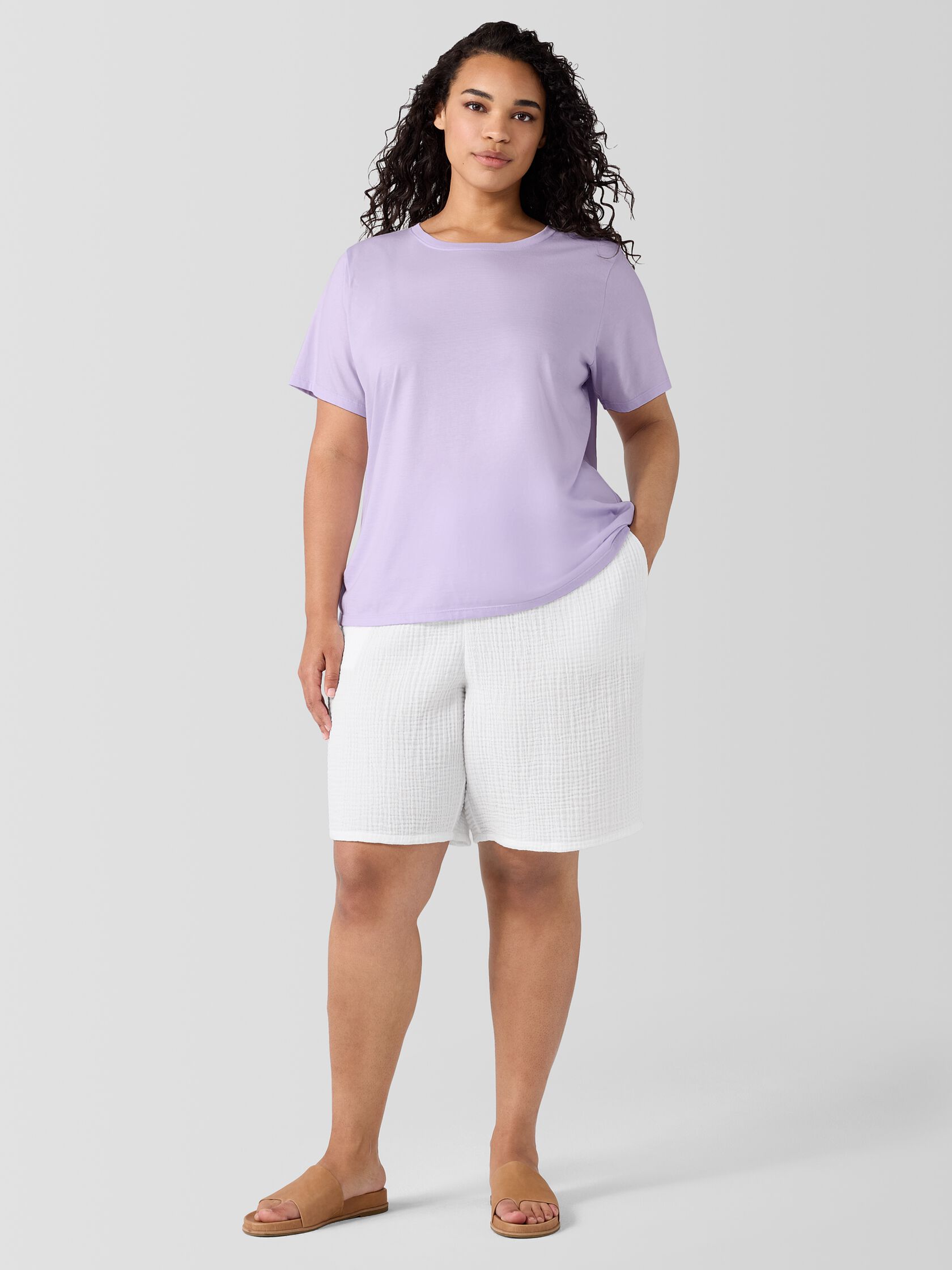 Organic Pima Cotton Jersey Round Neck Tee