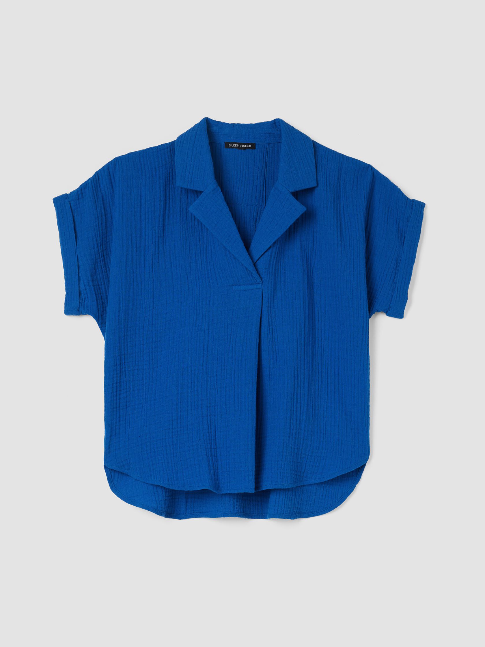 Organic Cotton Lofty Gauze Notch Collar Top