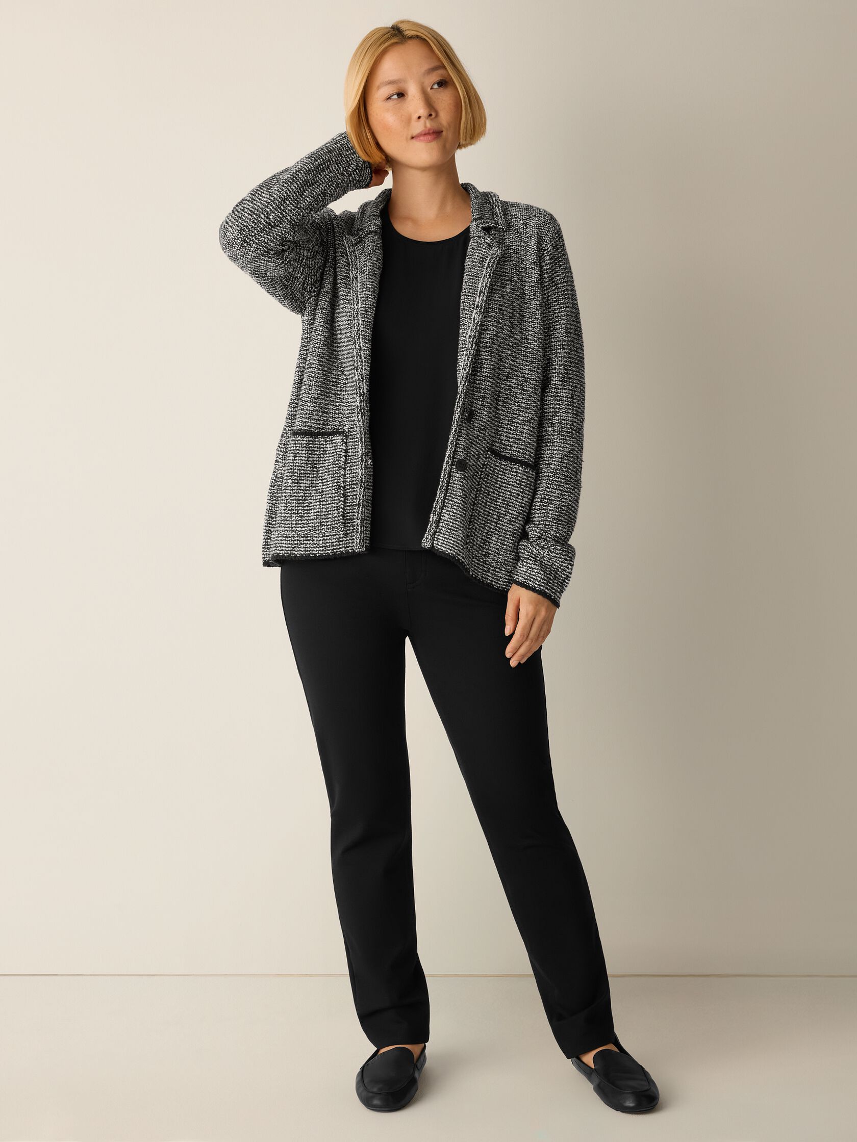 Peruvian Cotton Cloud Notch Collar Jacket