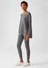 Waffle Stretch Knit Crew Neck Top
