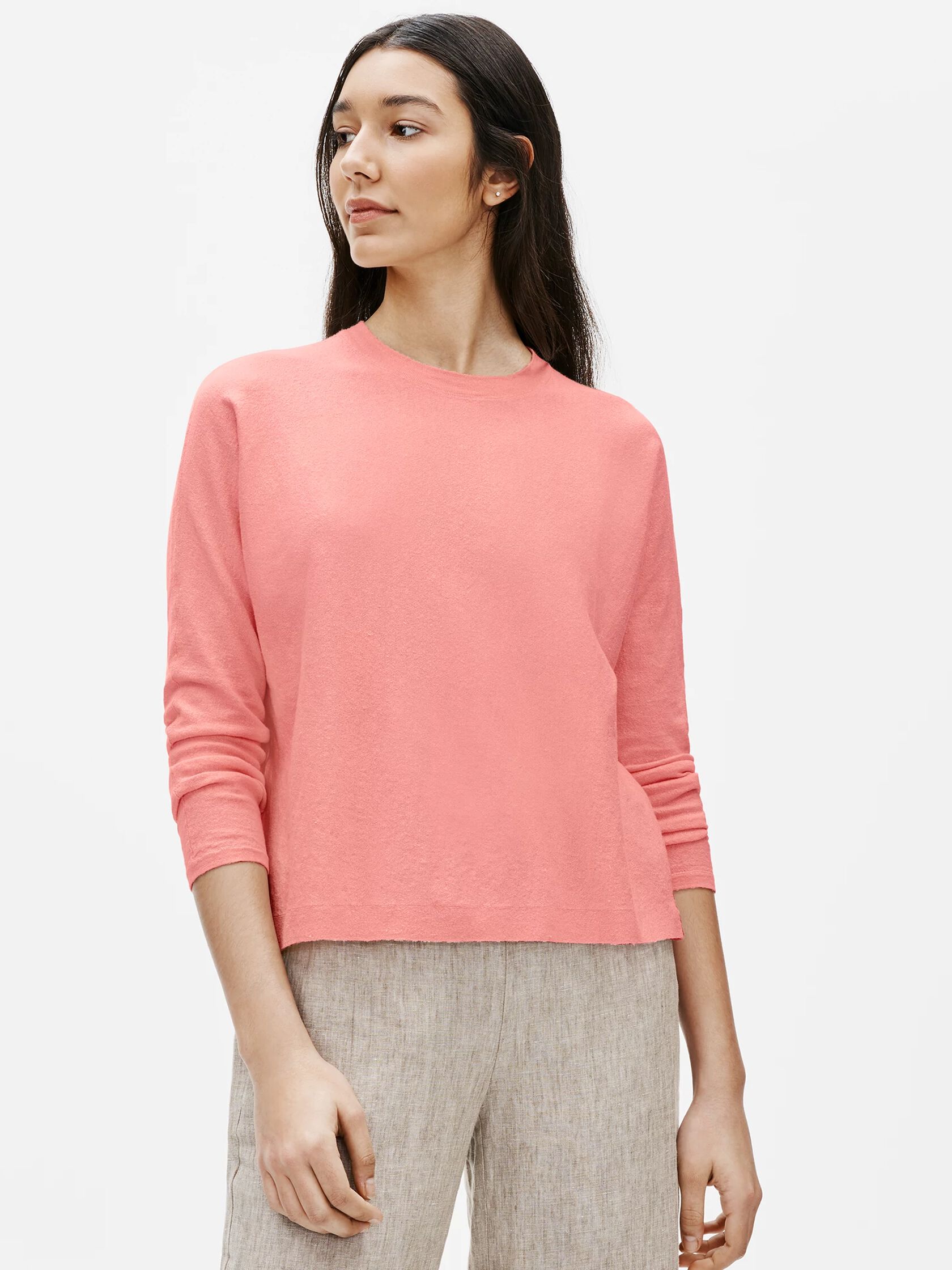 Organic Linen Crepe Stretch Box-Top