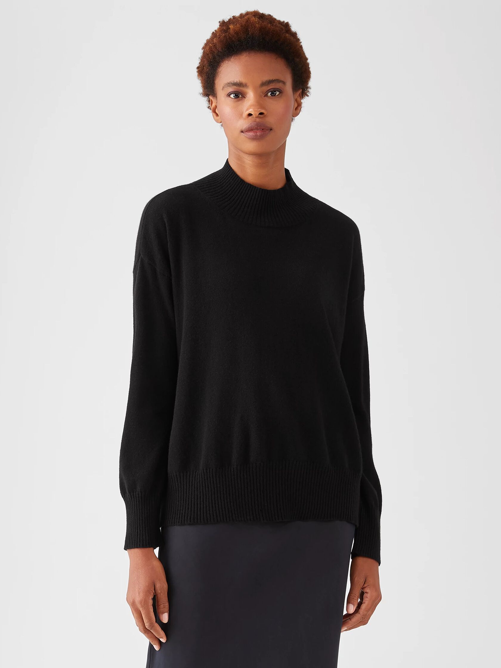 Italian Cashmere Mock Neck Top