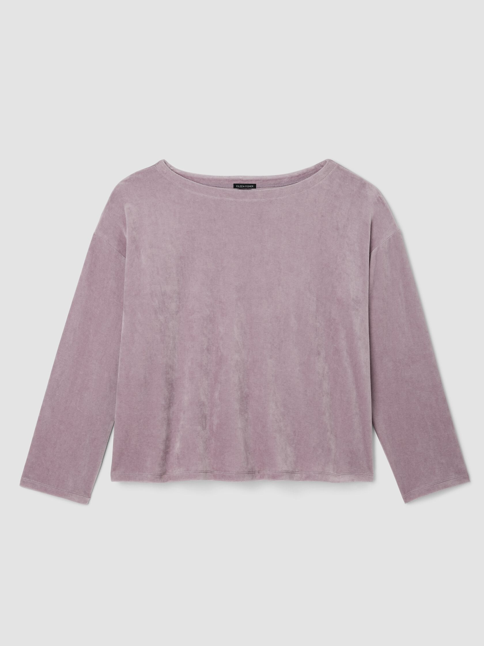 Cozy Velour Knit Bateau Neck Top