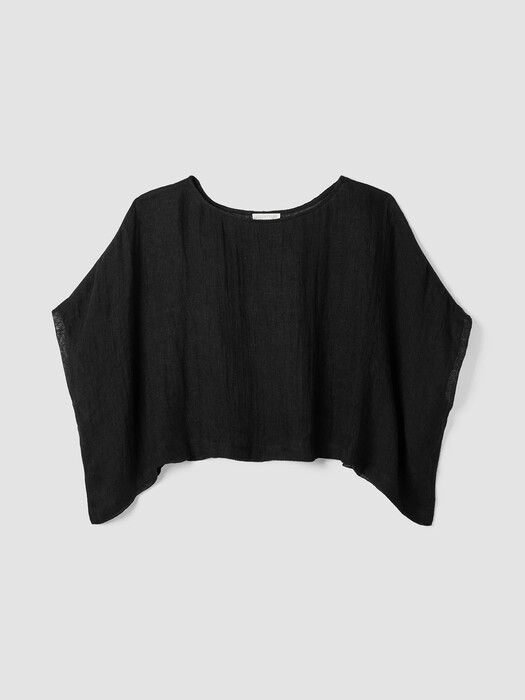 Délavé Organic Linen Gauze Bateau Neck Poncho