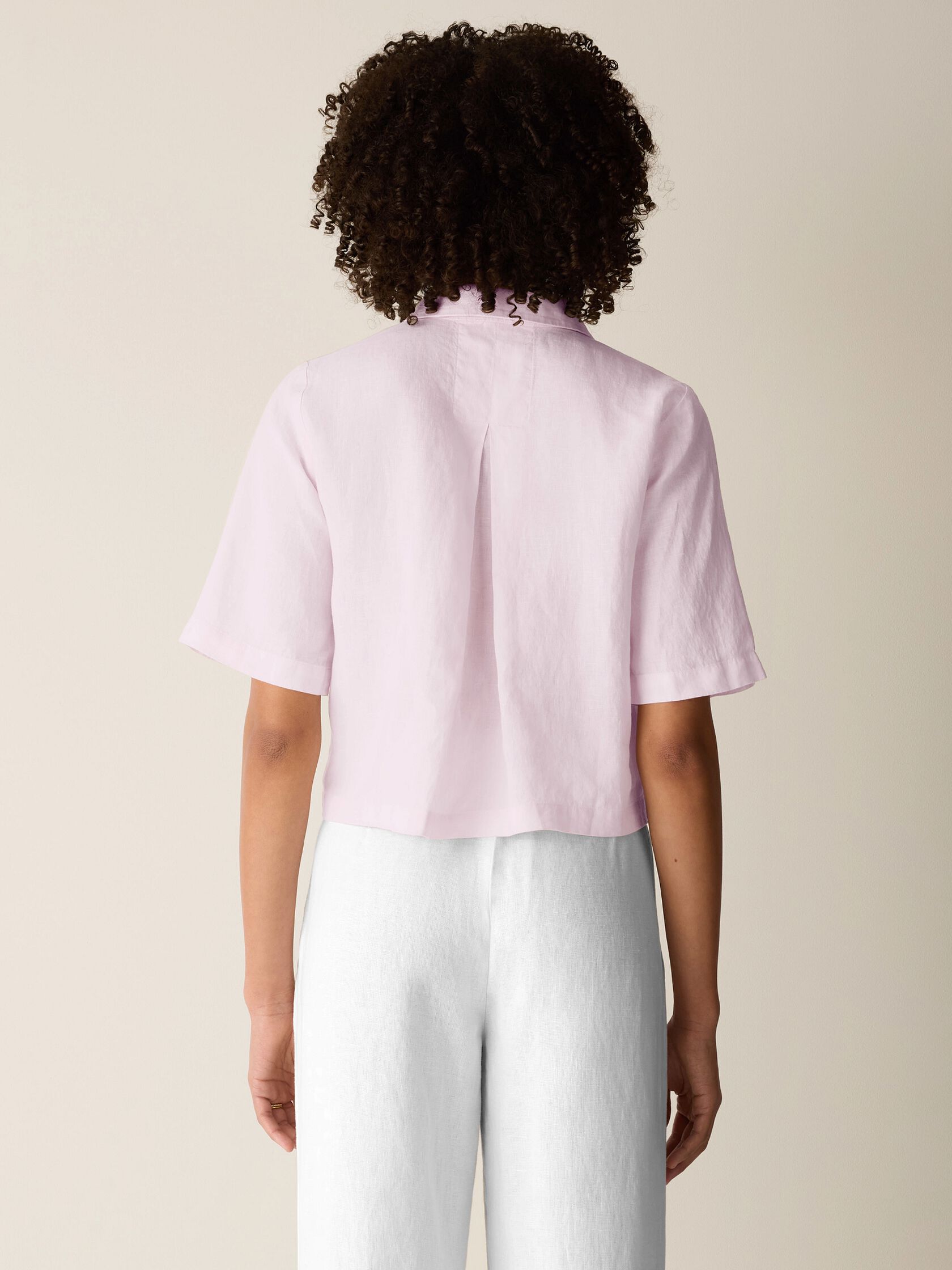 Organic Handkerchief Linen Elbow-Sleeve Shirt