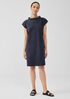 Organic Cotton Pucker Mock Neck Dress