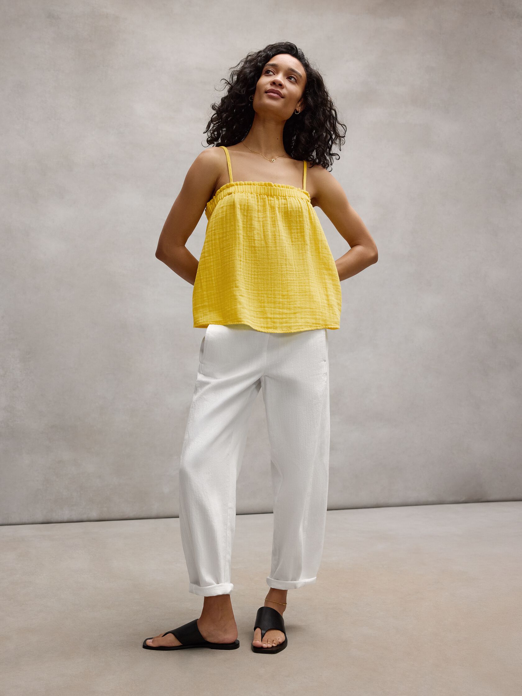 Striped Organic Cotton Gauze Cami