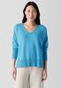 Cotton and Recycled Cashmere V-Neck Top