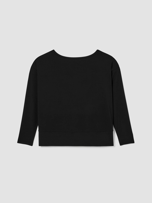 Stretch Jersey Knit Bateau Neck Top | EILEEN FISHER