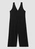 Boiled Wool Jersey V-Neck Jumpsuit