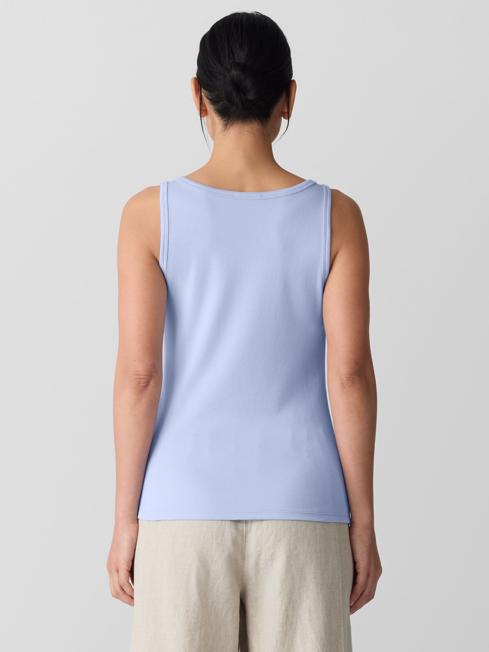 Organic Cotton Stretch Rib Scoop Neck Tank