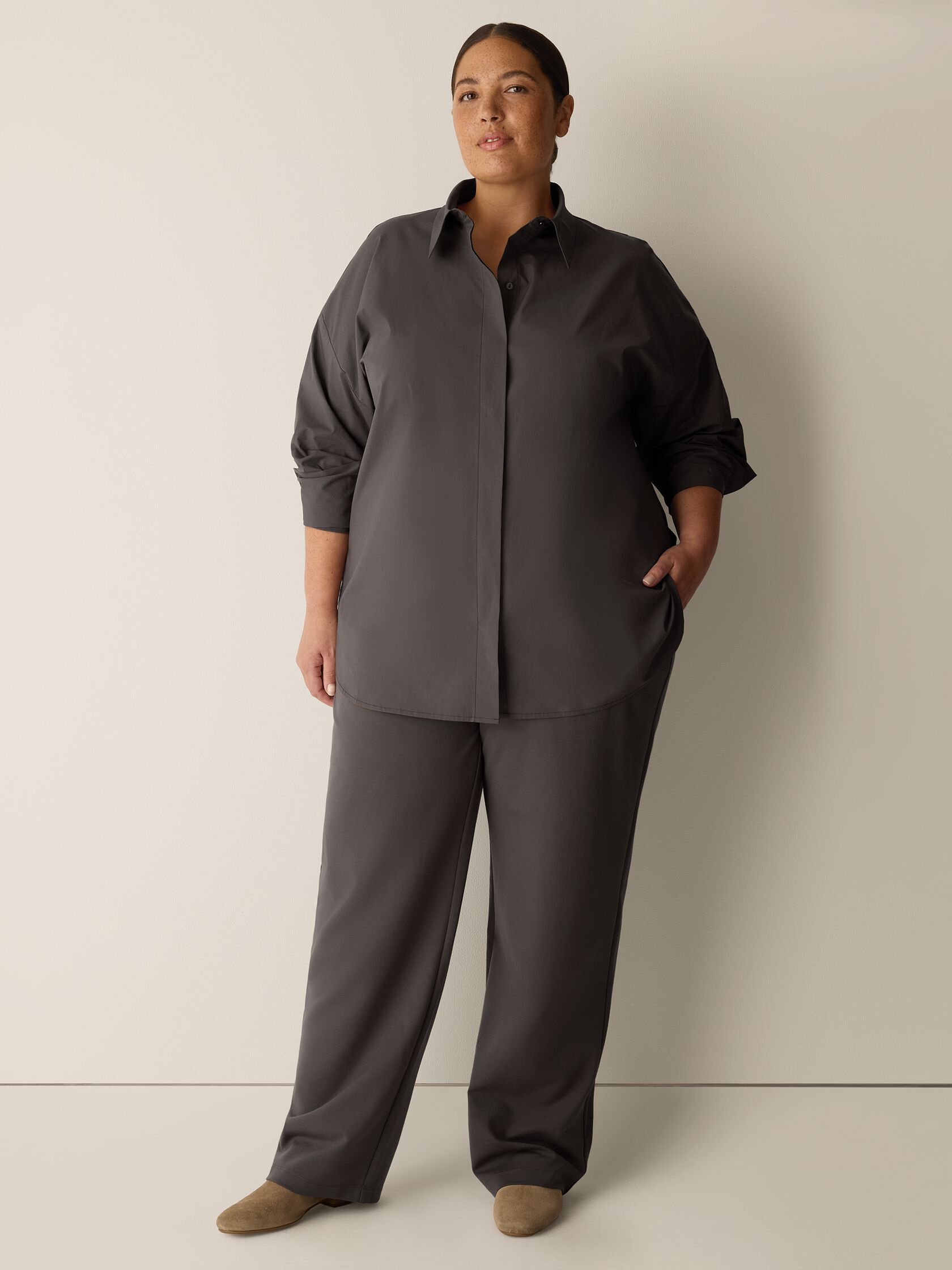 Washable Flex Ponte Straight Trouser Pant