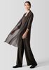 Sheer Silk Georgette Classic Collar Long Shirt