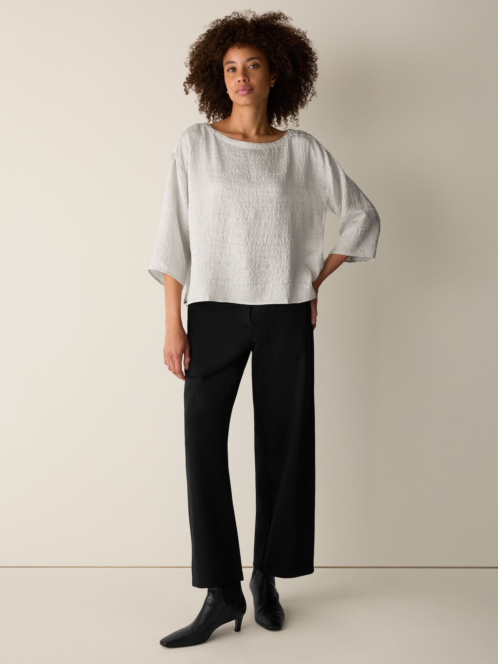 Dimensional Silk Jacquard Box-Top