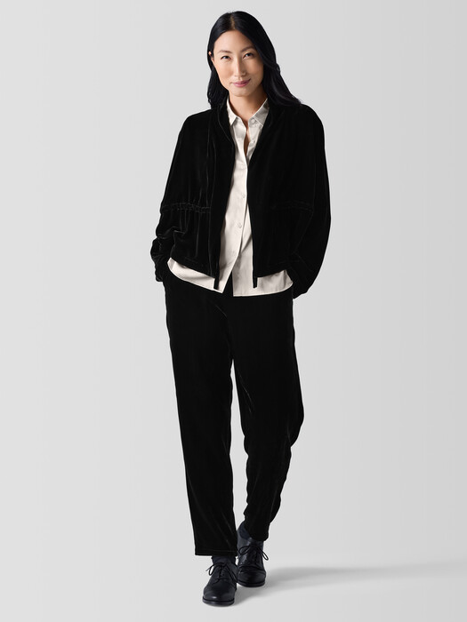 Velvet High Collar Jacket