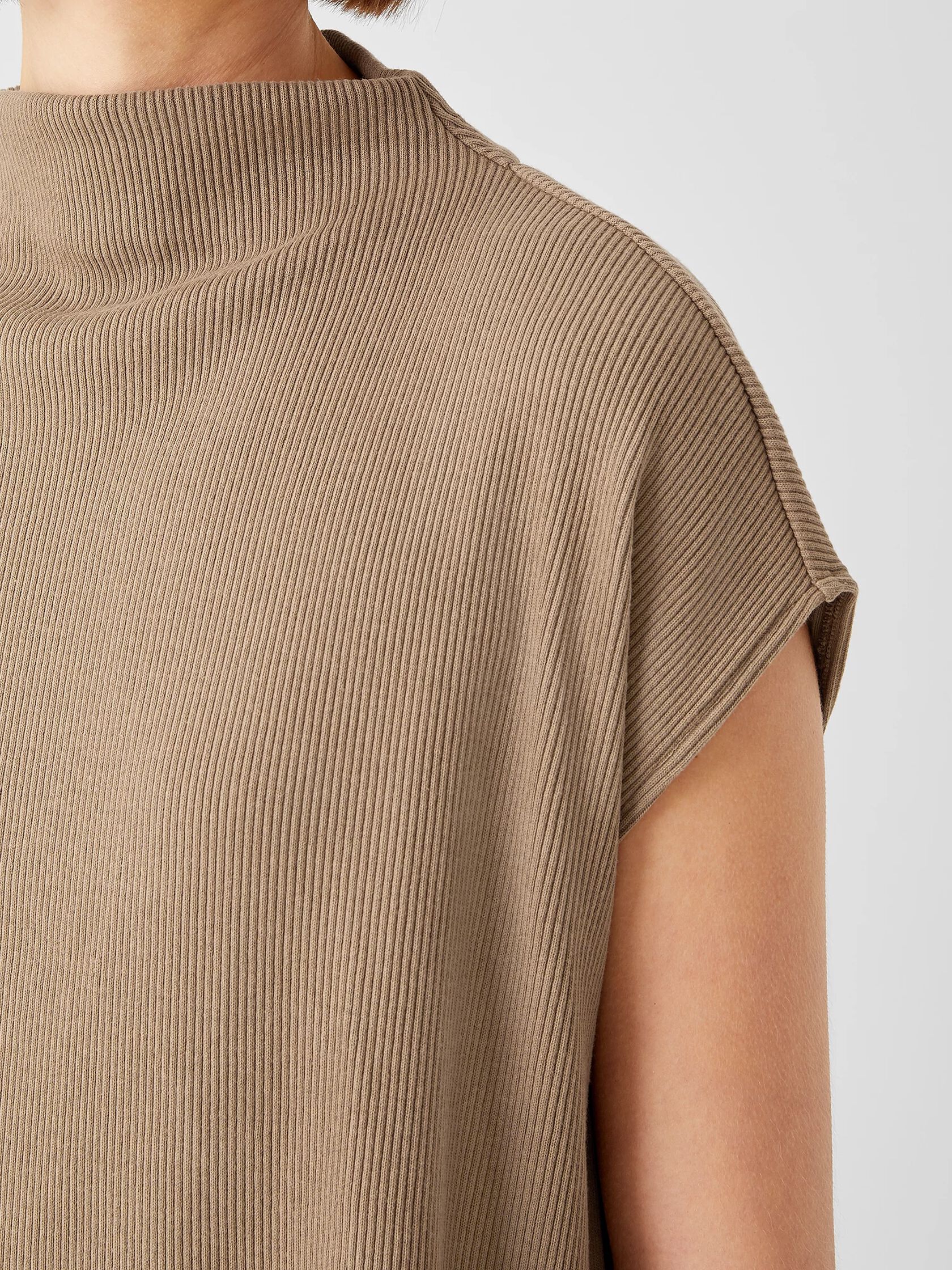 Ribbed Organic Cotton Blend Square Top
