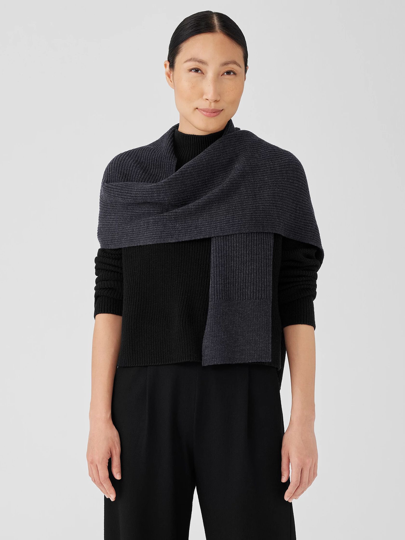 Merino Thermal Rib Scarf in Regenerative Wool