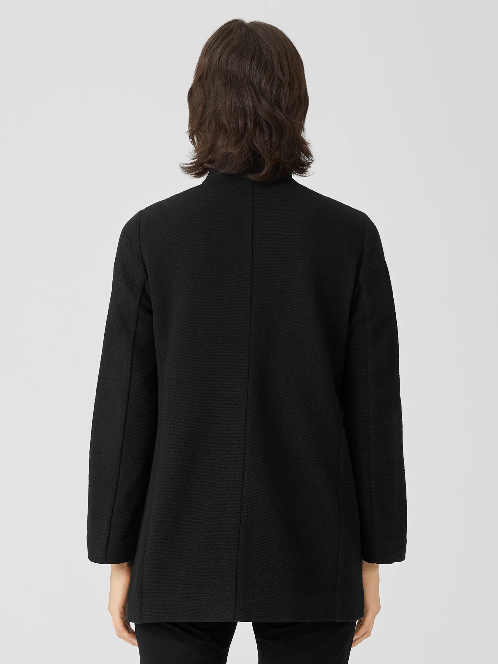 Crinkled Organic Cotton Knit Jacket